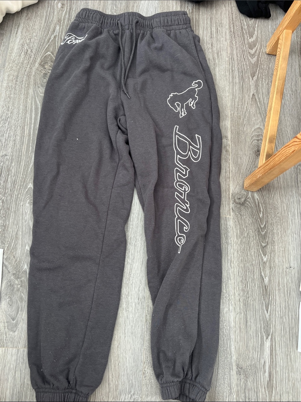 Urban Behavior Dark Grey Sweatpants with White Broncs Logo Co